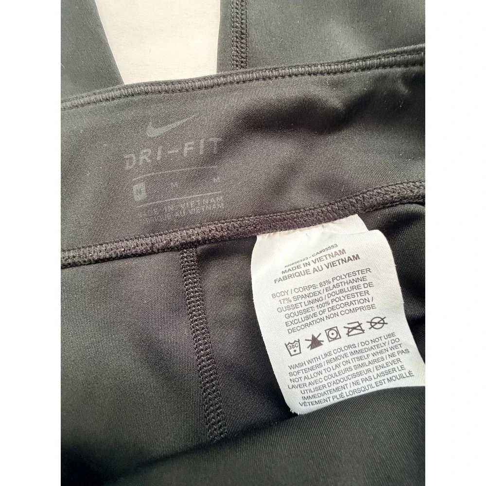 Nike Girls Dri-FIT Colorblock Leggings Black Grey White CU2191-011 Size M